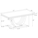 Kerwin Rectangle Faux Marble Top Dining Table White and Chrome