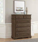Vaughan-Bassett Heritage 5 Drawer Chest in Cobblestone Oak