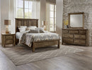 Vaughan-Bassett Maple Road King Mansion Bed w/ Low Profile Footboard in Maple Syrup