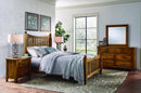 Vaughan-Bassett Maple Road King Slat Poster Bed in Antique Amish