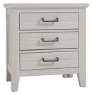 Vaughan-Bassett Passageways Oyster Grey 3 Drawer Nightstand in Grey image