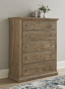 Vaughan Bassett Carlisle 5 Drawer Chest in Warm Natural