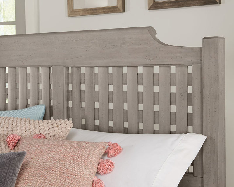 Vaughan-Bassett Joinery Plank King Poster Bed in Washed White Oak 194