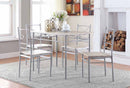 Anna Fontana 5-piece Rectangular Dining Set Brushed Silver