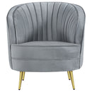 Sophia Upholstered Vertical Channel Tufted Chair Blue