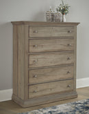 Vaughan Bassett Carlisle 5 Drawer Chest in Natural Grey