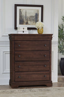 Vaughan Bassett Vista 5-Drawer Chest in Warm Cherry