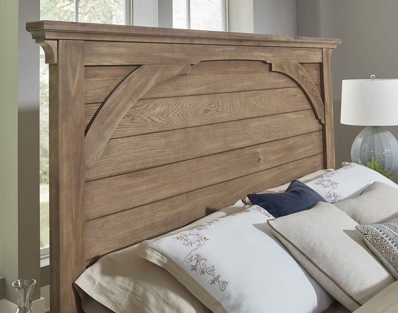 Vaughan Bassett Vista King Mansion Storage Bed in Natural Oak