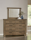Vaughan Bassett Yellowstone 8 Drawer Dresser in Chestnut Natural