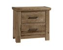 Vaughan Bassett Yellowstone 2 Drawer Nightstand in Chestnut Natural image