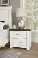 Vaughan Bassett Yellowstone 2 Drawer Nightstand in White & Buckskin