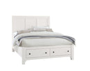 Vaughan Bassett Cool Farmhouse Panel Queen Bed with Storage in Soft White image