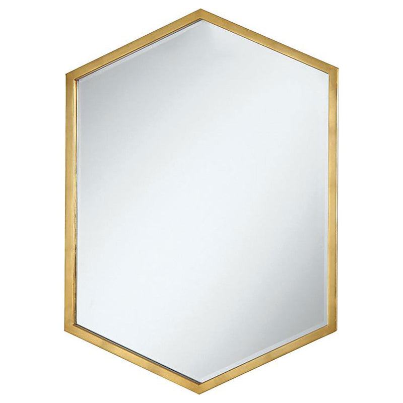 Bledel Hexagon Shaped Wall Mirror Gold image