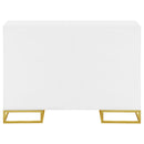 Elsa 2-door Accent Cabinet with Adjustable Shelves White and Gold