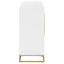 Elsa 2-door Accent Cabinet with Adjustable Shelves White and Gold