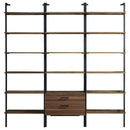 Owens 3-piece 96-inch Wall Mounted Bookshelf Set Walnut