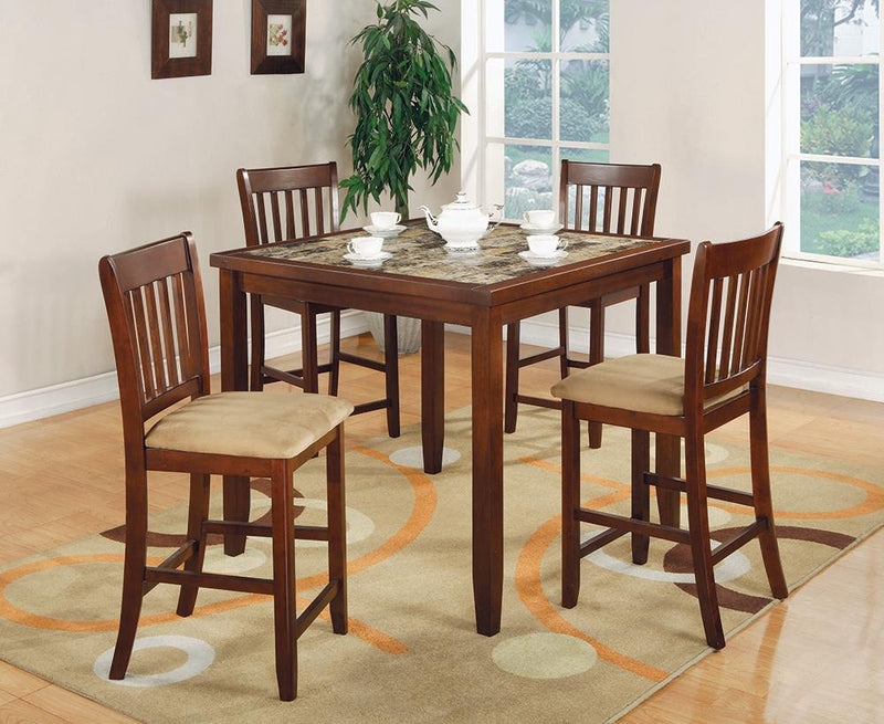 Five Piece Casual Cherry Counter Height Dining Set