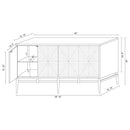 Zira Sunburst 4-door Accent Cabinet Brown and Antique Gold