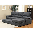 ALCESTER Brown & Gray Sectional w/ Sleeper, Ash