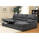 ALCESTER Brown & Gray Sectional w/ Sleeper, Ash