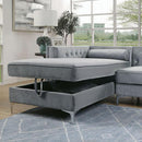 Amie Glam Gray & Black Sectional w/Storage