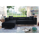 Amie Glam Gray & Black Sectional w/Storage