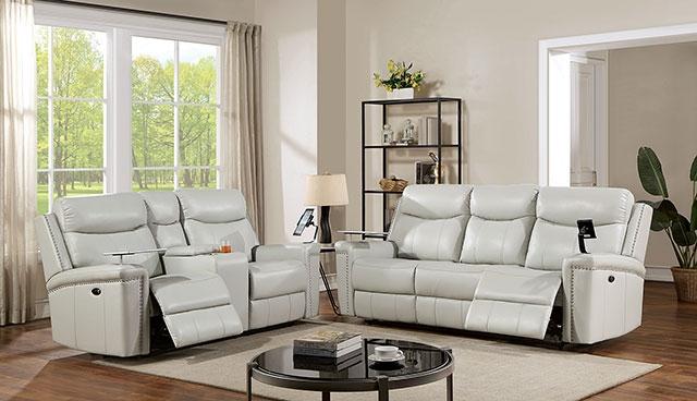 FLORINE Power Loveseat, Light Gray