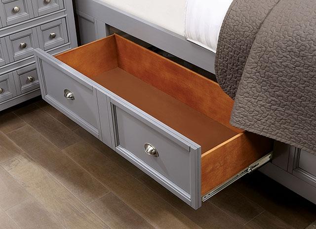 CASTLILE Cal.King Bed, Gray