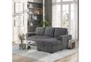 U2660 GREY L SOFA BED SECTIONAL WITHOUT PULLOUT