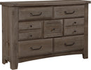 Vaughn-Bassett Sawmill 7 Drawer Dresser in Saddle Grey