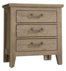 Vaughan-Bassett Passageways Deep Sand 3 Drawers Nightstand in Medium Brown