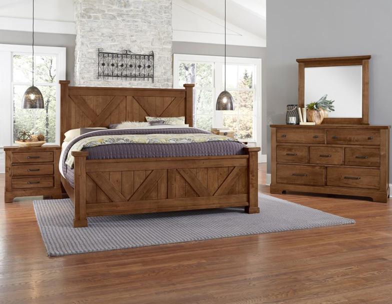 Vaughan-Bassett Cool Rustic 7 Drawer Dresser in Amber