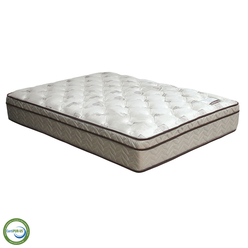 Lilium White/Brown 13" Euro Pillow Top Mattress, E.King