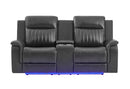 U8879 CHARCOAL PWR REC SOFA/PWR CON REC LOVESEAT/PWR REC W/LED & GL SS