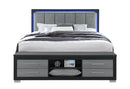 EMMA BLACK/GREY KING BED WITH LED AND USB