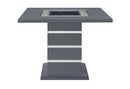 MONACO DARK GREY BAR TABLE AND 6 MONACO DARK GREY BAR STOOLS