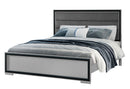AMELIA GREY/BLACK FULL BED, DRESSER, MIRROR AND NIGHTSTAND