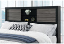 LISBON GREY/BLACK BOOKCASE FULL BED GROUP