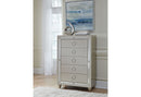 RILEY SILVER KING BED, 2 DRESSERS, MIRROR AND 2 NIGHTSTANDS